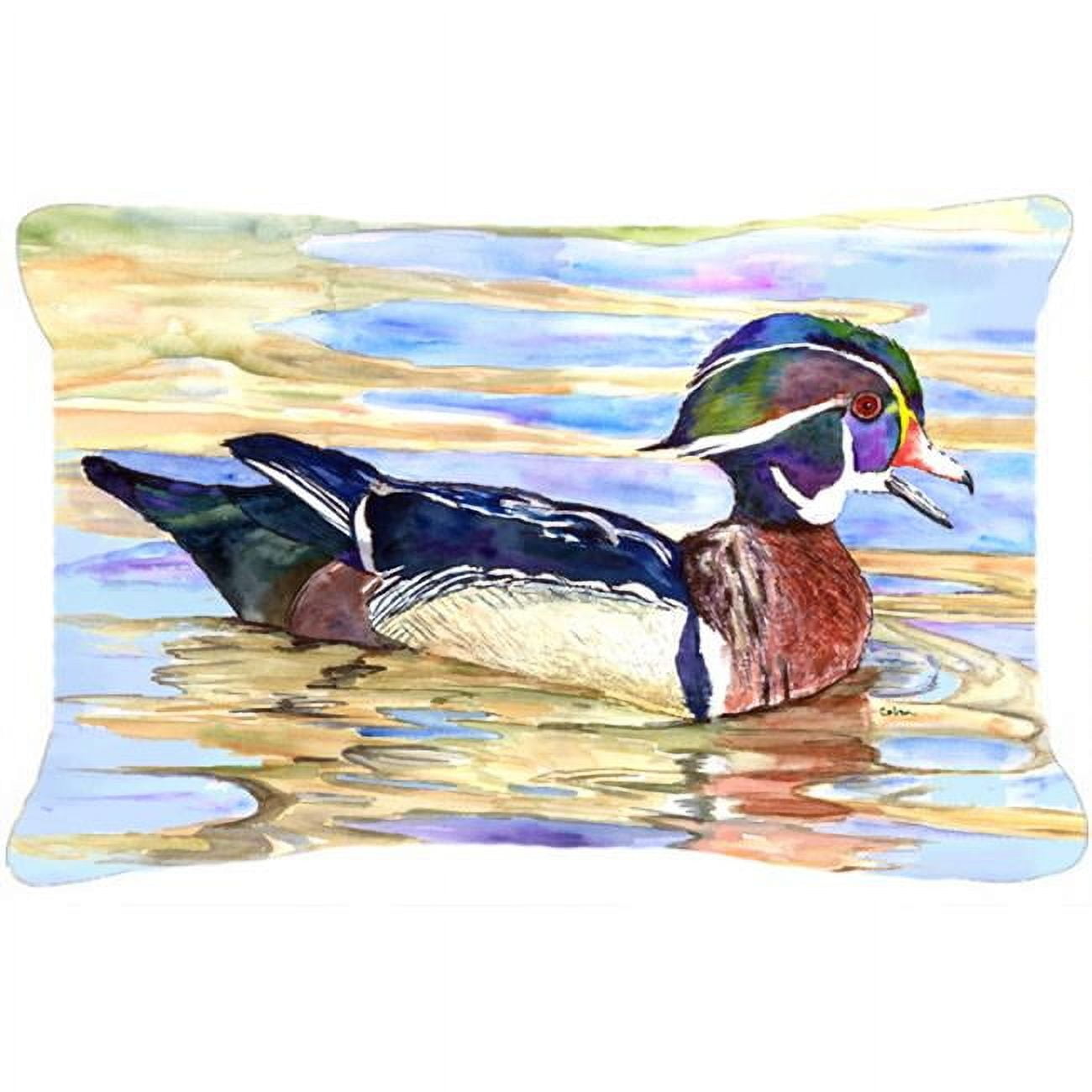 Wood Duck Indoor & Outdoor Fabric Decorative Pillow - 12 x 16 In.