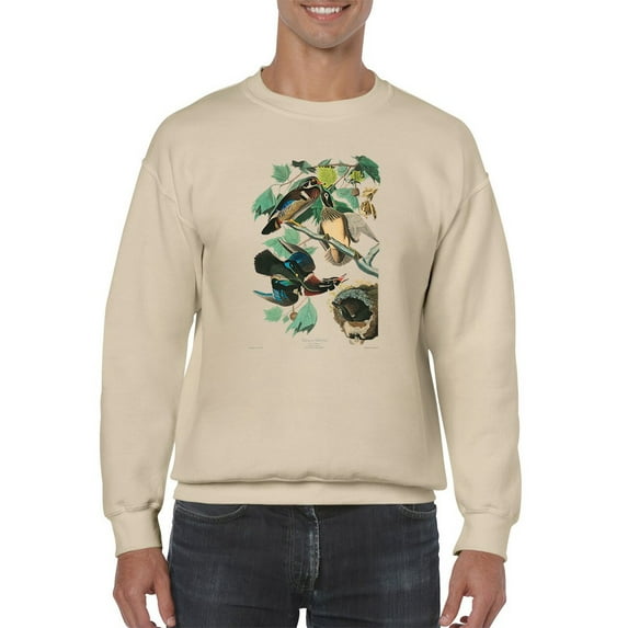 Wood Ducks Art Sweatshirt Men -John James Audubon Designs, Male Large
