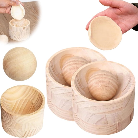 Wood Dumpling Maker, 2026 Upgraded Dumpling Wrapper Maker Press Tool, Ergonomic Design, Hand Pie Rolling Quick Wrapper, Shapes Wrappers Quickly & Effortlessly