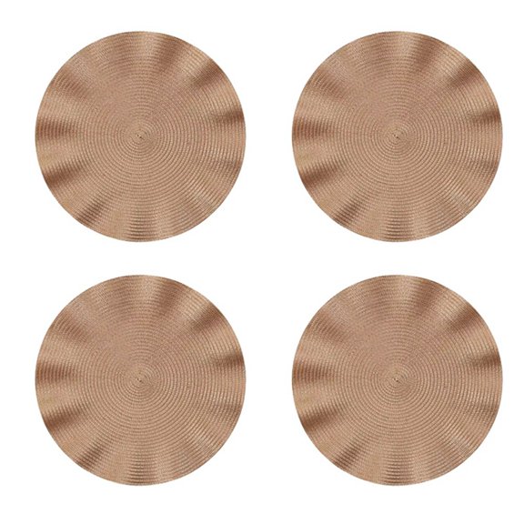 Wood Ear Edge Western Dining Mat Table Oil-Proof,Waterproof, Dirt- & Heat-Insulating Dining Mat Champagne Color