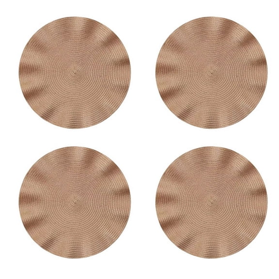 Wood Ear Edge Western Dining Mat Table Oil-Proof,Waterproof, Dirt- & Heat-Insulating Dining Mat Champagne Color