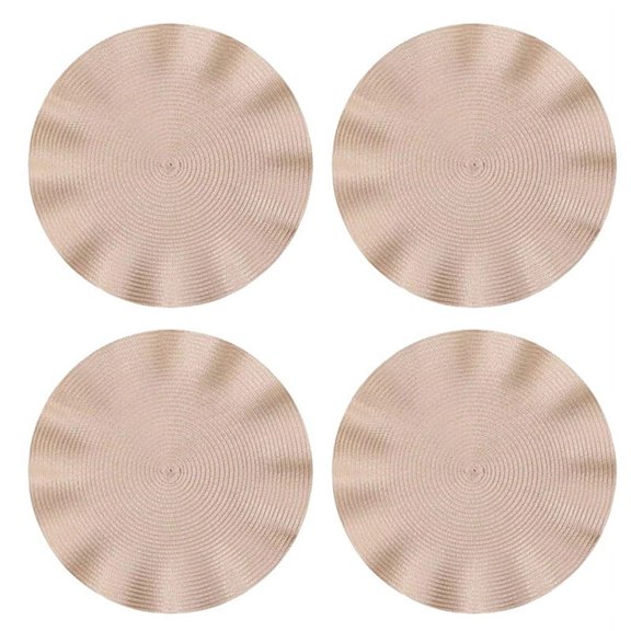 Wood Ear Edge Western Dining Mat Table Oil-Proof,Waterproof, Dirt- & Heat-Insulating Dining Mat Creamy-White