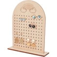 thumbnail image 1 of Wood Earring Display Stand 144 Holes Wooden Pegboard Display Stand Earring Holder Jewelry Organizer Rack with Rainbow Pattern, 1 of 7