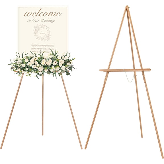 Wood Easel Stand for Display: Wooden Display Tripod Stand for Posters Pictures Paintings - Wedding Decor Holder for Welcome Sign