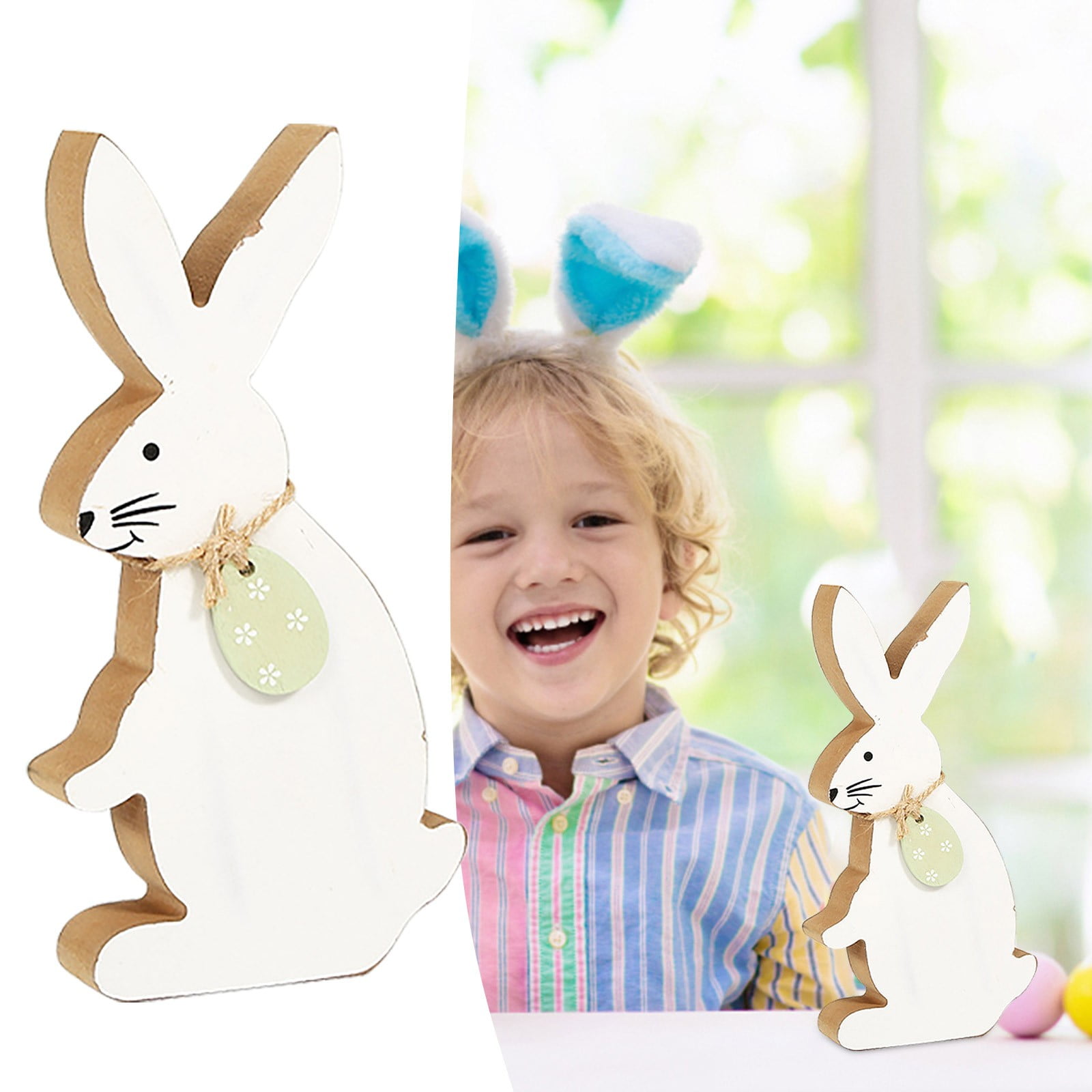 Wood Easter Desktop Decorations Easter Tree Centerpiece Wooden Bunny