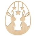 thumbnail image 1 of Wood Easter Egg Cutout w/ Bunnies & Stars, 3-Inch, 1/8 Inch Thick, Pack of 25 Easter Crafts, for Basket Stuffers & Ornaments, by Woodpeckers, 1 of 5