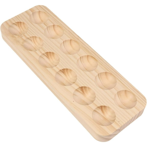 Wood Egg Holder Egg Organizer Rack Wooden Multipurpose Egg Container Egg Storage Tray for Cabinet Fridge Restaurant Tabletop, 12 grid