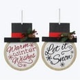 thumbnail image 1 of Wood Embroidered Snowman Wall Sign, Assorted Color - 2 Piece, 1 of 1