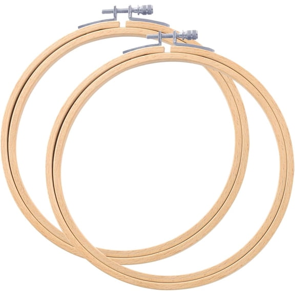 7 Inch 2 Pieces Wooden Embroidery Hoops Bamboo Circle Cross Stitch Hoop for Embroidery & Art Craft Handy Sewing