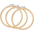 thumbnail image 1 of 7 Inch 3 Pieces Wooden Embroidery Hoops Bamboo Circle Cross Stitch Hoop for Embroidery & Art Craft Handy Sewing, 1 of 7