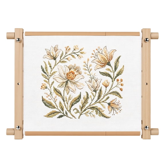 Wood Embroidery Scroll Frame Detachable Cross Stitch Holder Scroll Stitching Holder Tapestry Stitching Rack Portable Sewing Frame Quilting Hoop Stand for Home Classroom Craft Use