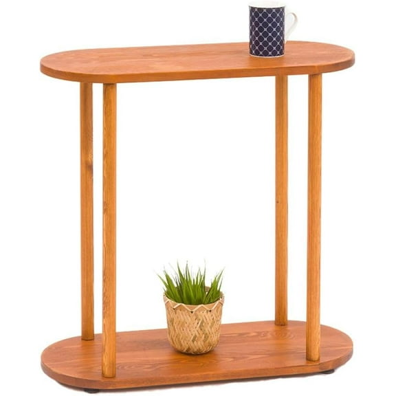 Wood End Tables, Skinny Side Table for Small Bedroom, Slim Bedside, Narrow Furniture for Living Room, Mini Nightstand for Small Spaces, Wooden Coffee Table (1, Chestnut, X-Large)