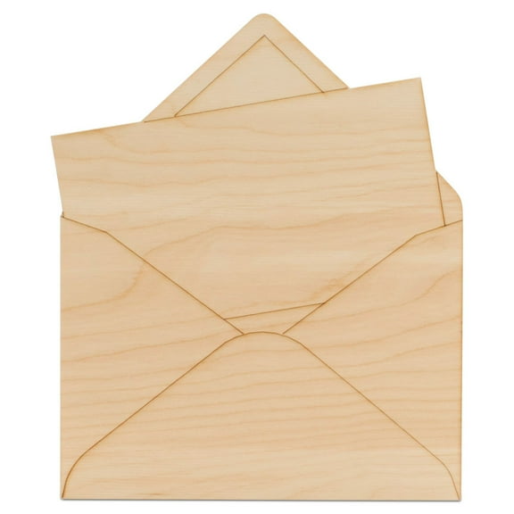 Wood Envelope Cutout 22-inch, 1/8 inch Thick, Pack of 5 Mother's Day/Valentines Crafts for Gifts and Girls' Décor, by Woodpeckers