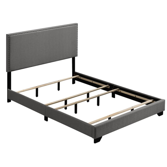 Wood & Fabric Queen Panel Bed - Coordinate Well with Other Bedroom Furniture