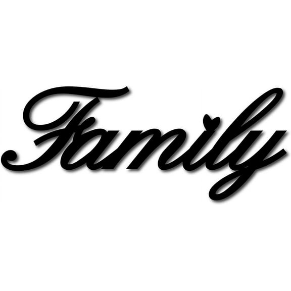 Wood Family Sign Wall Decor Art Cutout Letter Word Laser Cut Unfinished Decorative Accessories Modern for Living Room Home Door Farmhouse Porch Bedroom Decoration 11.8 x 4.7 Inch Black