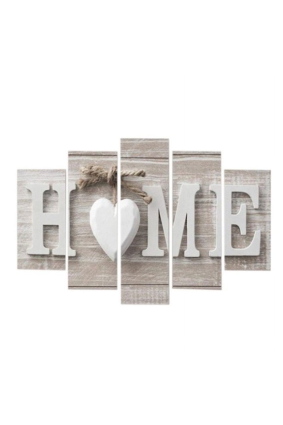 Wood Family Signs Wall Decor, Decorative Wooden Blocks Rustic Letters Cutout Farmhouse Home Decor, Wall Decor for Living Room Kitchen Housewarming Gift