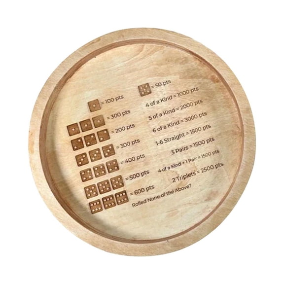 Farkle Game Wood Tray for Family Game Travel Party Exquisites Craftsmanships Tray for Board Game Roleplaying Game