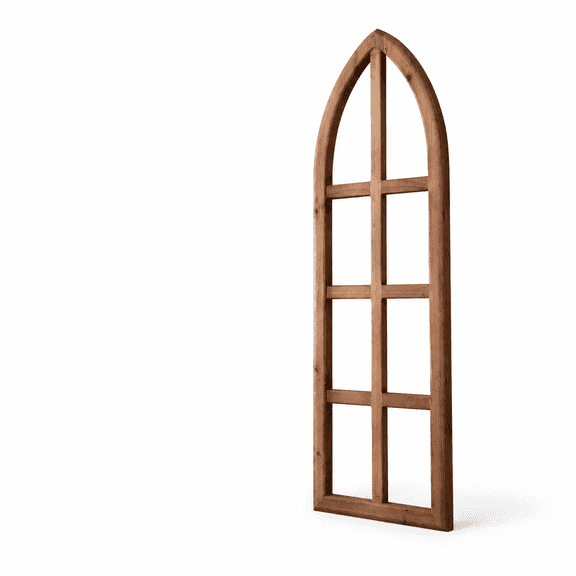 Wood Farmhouse Arch Window Frames Wall Decor, 12 x 36 Inches