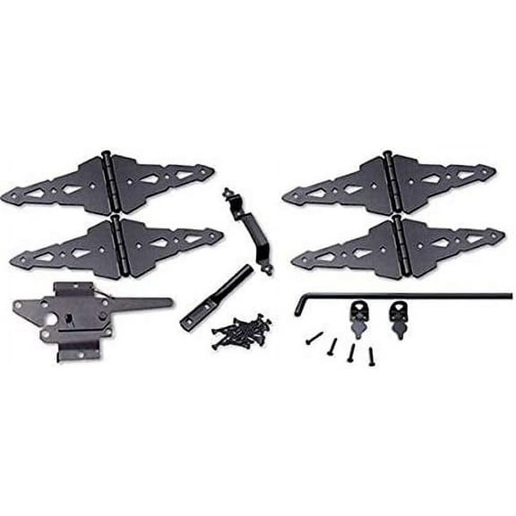 Wood Fence Hardware - Double Gate Kit (Wood Gate Hinges, Latch and Drop Rod)$$Tools & Hardware Other