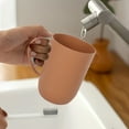 thumbnail image 1 of Wood Fiber Mouthwash Cup with Handle, 11x6x11cm Gray or Brown Plastic Rinsing Cup, Non-slip Grip & Wide Mouth for Easy Cleaning, Ideal for Hotel Guest Rooms & Home Bathroom Use,Vsgery, 1 of 9