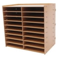 thumbnail image 1 of Wood File Organizer Desktop, 18 Slots Document Letter Mail Tray Sorter, Wooden File Paper Letter Tray Desktop Paper Sorter Literature Organizer Rack for School Home Office Supplies (Brown), 1 of 8