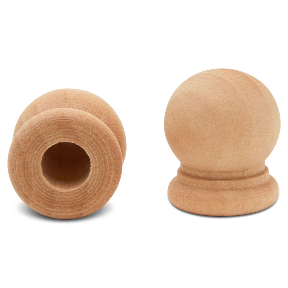 Wood Finials, 3/4 Inch Tall with 1/4 Inch Hole, Unfinished Wood Finials