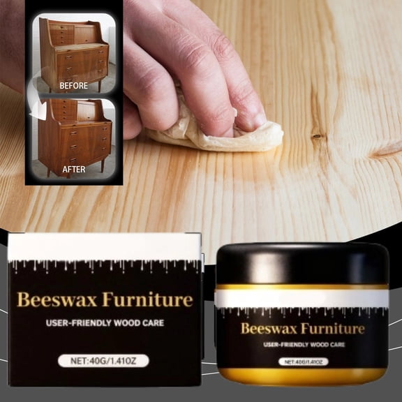 Wood Finish & Polish, Natural Wooden Shine Paste - Wood Glossy Conditioner, Cleaning Repair Finish with Ease, Furniture Care Balm with Strength, Protective Glossy for Cabinet, Table, Chair, Antiques