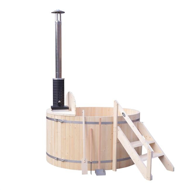 WoodFired 45 Person Hot Tub & Ice Bath with Internal Stove, Pine