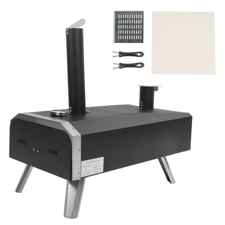 Wood Fired Pizza Maker, Outdoor Pizza Oven Adding Smoky Flavor Foldable Legs Portable With Built In Thermometer For Backyard