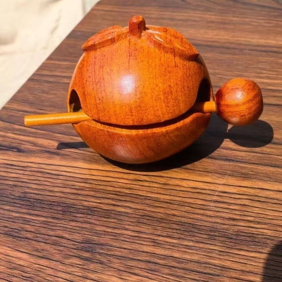 Wood Fish Gong Percussion Instrument Handheld Buddhist Meditation Tool Desk Decor for Adults Stress Relief Relaxation