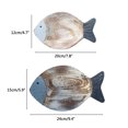thumbnail image 1 of Wood Fish Hanging Ornament Wooden Fish Wall Art Decor for Beach Theme Fish Sculpture, 1 of 8