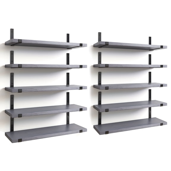 Wood Floating Shelves Set Of 5/10, Heavy Duty Rustic Wall Ledges Shelves For Wall Decor, Farmhouse Shelf For Kitchen, Hanging Shelves, Storage Shelves For Room Decor, Wall Dresser, (4.7In X 15.8In)