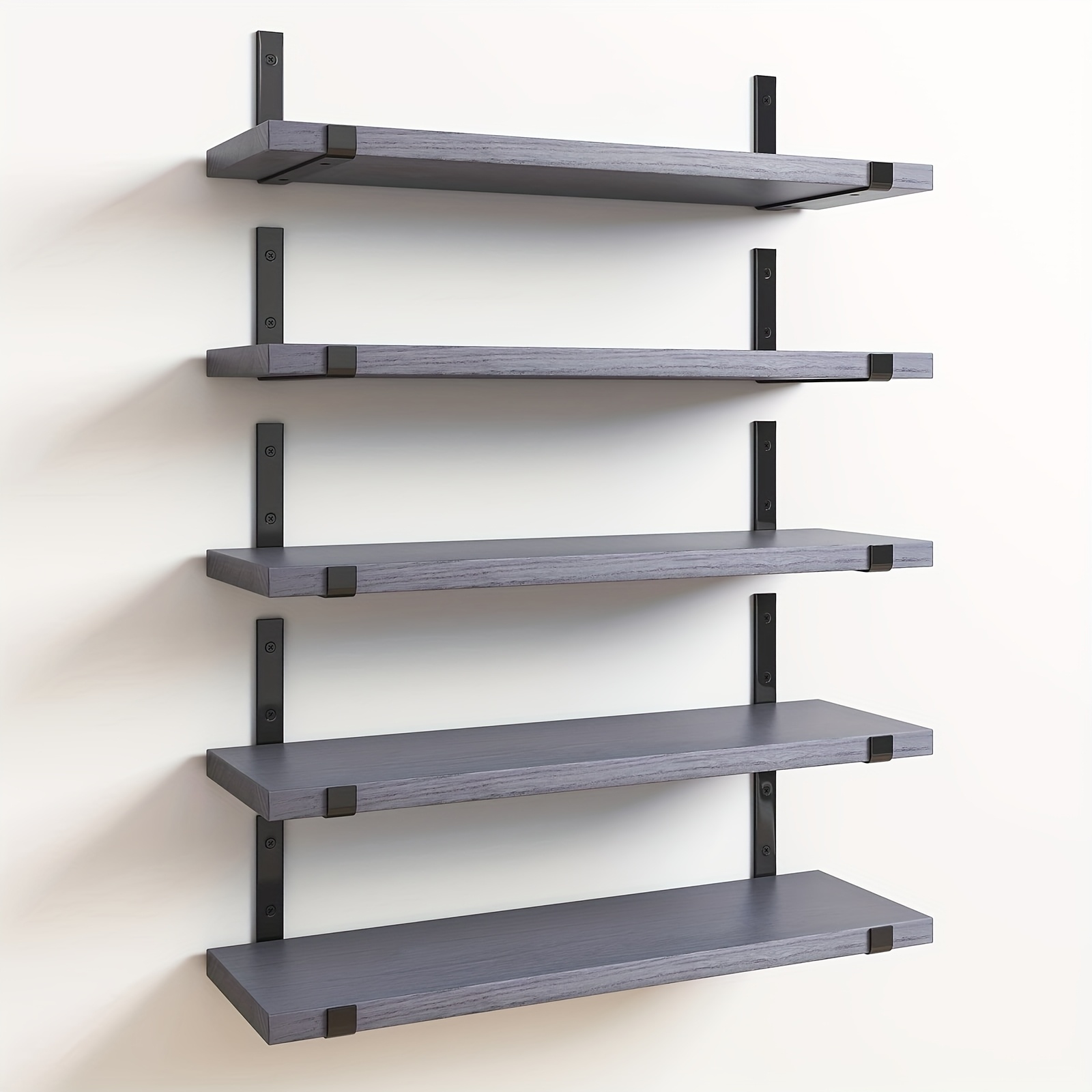 Wood Floating Shelves Set Of 5/10, Heavy Duty Rustic Wall Ledges