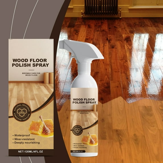 Wood Floor Beeswax Care Spray - 120ml Wood Floor Cleaner, Polish & Scratch Protector for Solid Wood & Laminate Floors