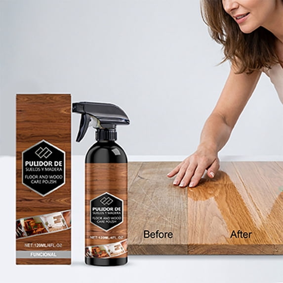 Wood Floor Care Polish 120ml Cleaner,Wooden Surface Shine Restoration Protector,Gentle Daily Wood Floor Maintenance,Stain Scratch Removal Wood Care,Indoor Safe No Harsh Odor Floor Polish