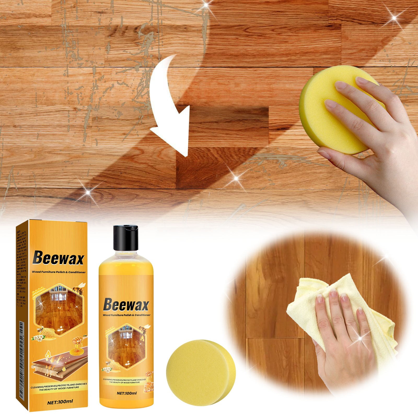 Wood Floor Cleaner and Polish Concentrate for Home Deep Cleaning Wax ...