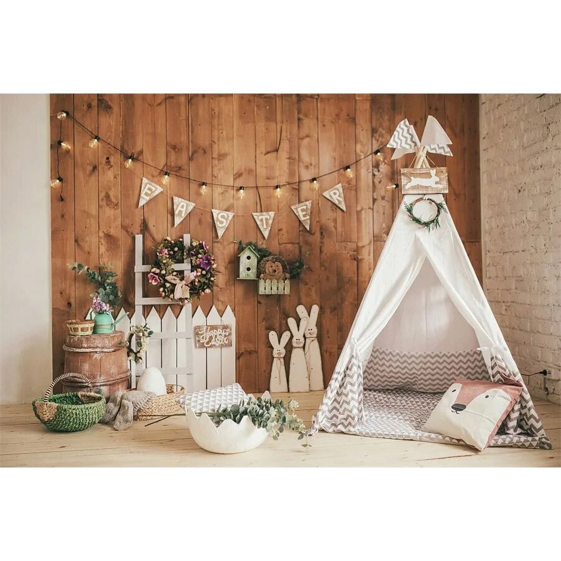 Wood Floor Easter Backdrop Spring Rabbit Eggs Baby Family Shoot ...