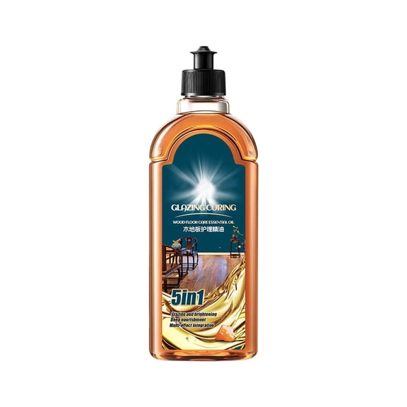 Wood Floor & Furniture Care Essential Oil,5-in-1 Clean & Protect Amber Waxing Oil,Deep Nourish & Multi-Surface Maintenance & Cleaner,16.91 fl oz