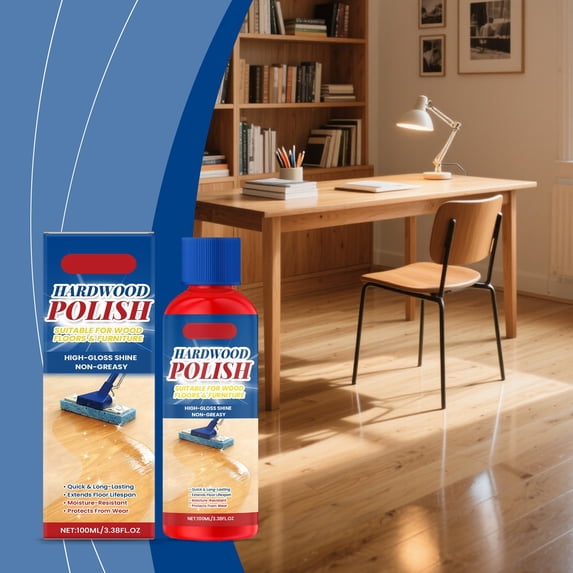 Wood Floor Polish, for removing stains and grime and restoring shine to home floors; hardwood floor polish and restorer, for a long-lasting shine, 100ml