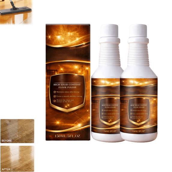 Wood Floor Restorer & Polish for Hardwood Floors, High Solid Floor Shine Restorer, Removes Minor Scratches, Adds Protective Coating, Streak-Free Gloss Finish
