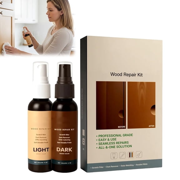 Wood Floor Scratch Repair Kit, Professional Restore Finish for Hardwood, Laminate, Cover Nicks & Scratches, Hide Minor Defects – Wood Furniture Repair for Tables & Cabinets, No Sanding Needed
