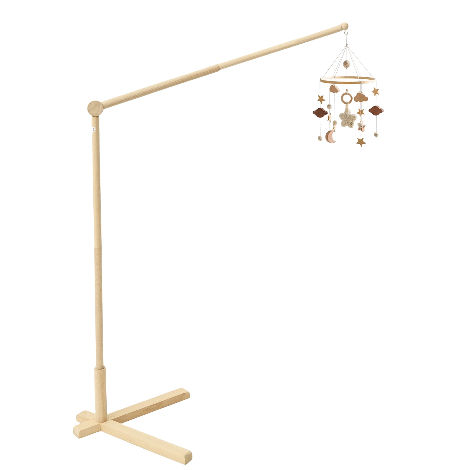 Wood Floor Standing Crib Mobile Arm Movable Baby Mobile Holder 153.5cm Height Nursery Decor for Hanging Bed Bell Baby Bed Toys