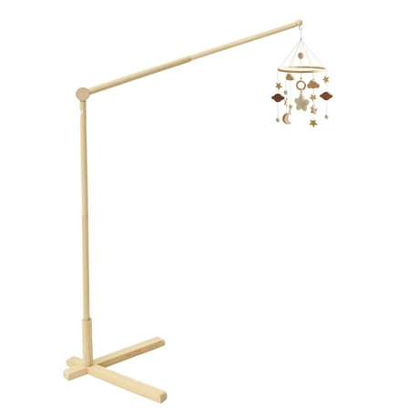 Wood Floor Standing Crib Mobile Arm Movable Baby Mobile Holder 153.5cm Height Nursery Decor for Hanging Bed Bell Baby Bed Toys