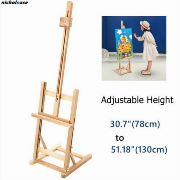 Wood Floor Standing Easel Studio H Frame Easel Painting Canvas Holder Stand Art Easel Adjustable