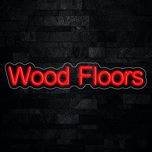Wood Floors LED Neon Sign 27"L x 5"H #33573