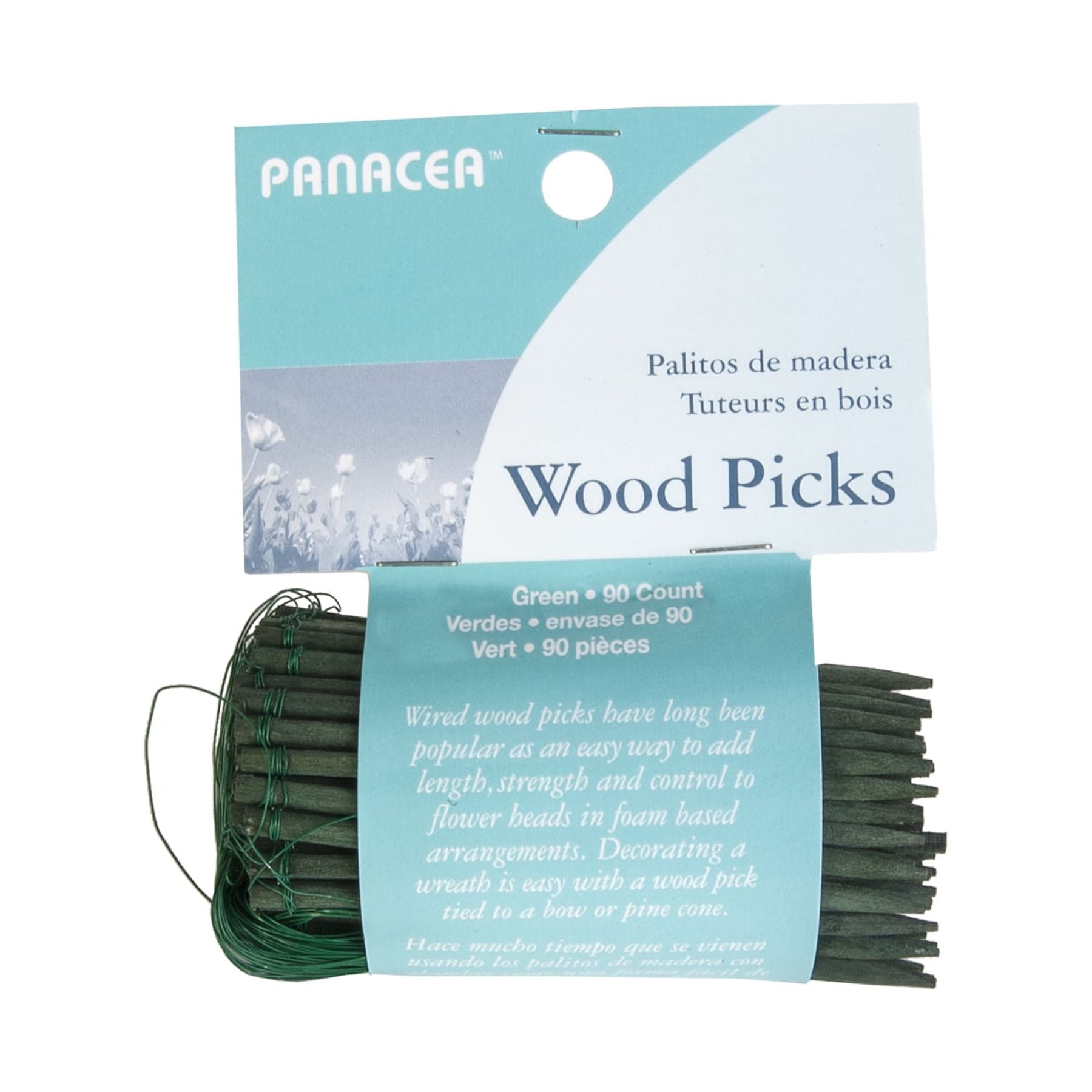 500ea - 2 1/2 inch Green Wired Floral Picks by Paper Mart