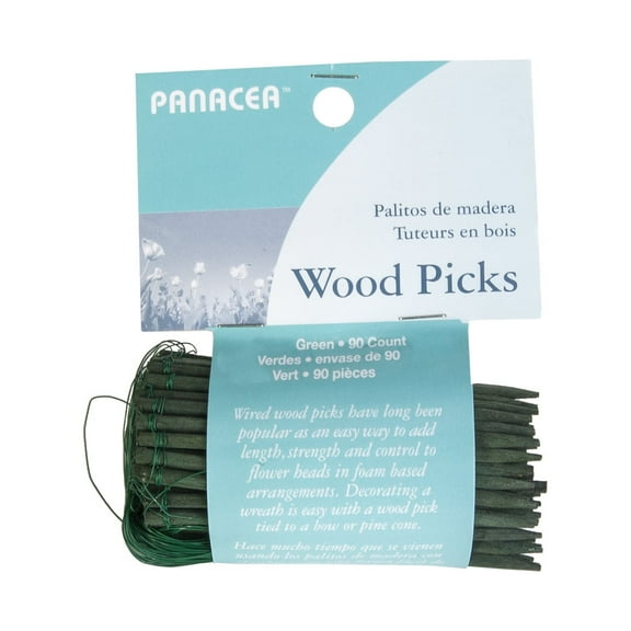 Wood Floral Picks 2.5 60pk Green