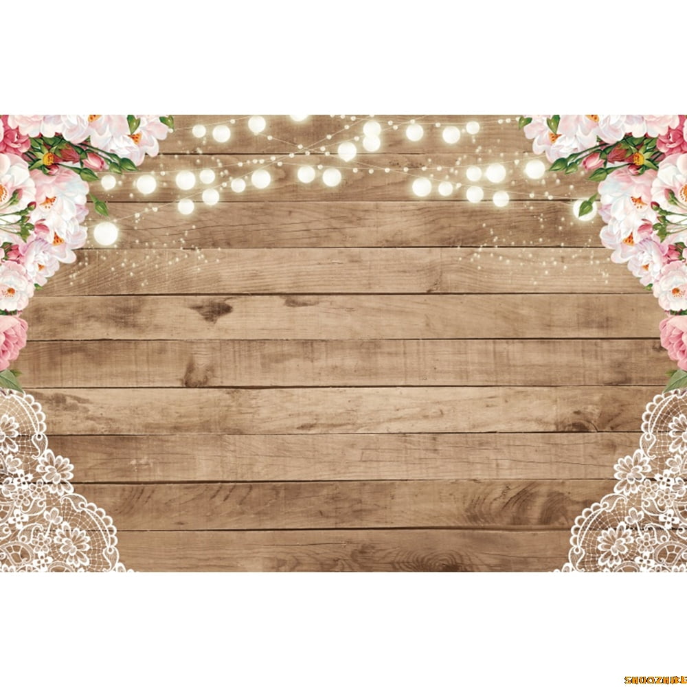 Wood Flower Backdrop for Photography Rustic Wood Board Floral Baby ...