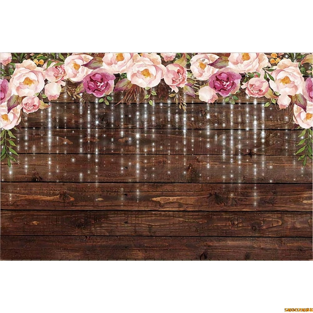 Wood Flower Backdrop for Photography Rustic Wood Board Floral Baby ...