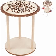 Wood Flower Pattern Kumihimo Disk 6.3 Inch Round Bracelet Making Kit forMulticord Knitting Bracelet Maker 32 Slot Kumihimo Marudai Disk Kit